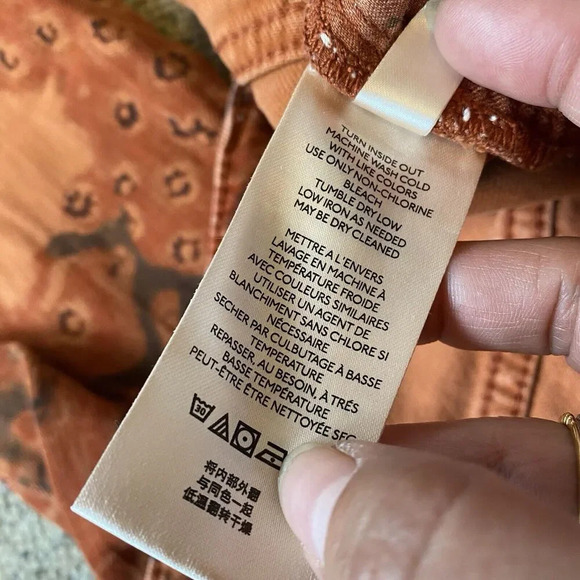 Pilcro Anthropologie The Slim Boyfriend Jeans Orange Motif Distressed Sz 26 Punk - Picture 5 of 13